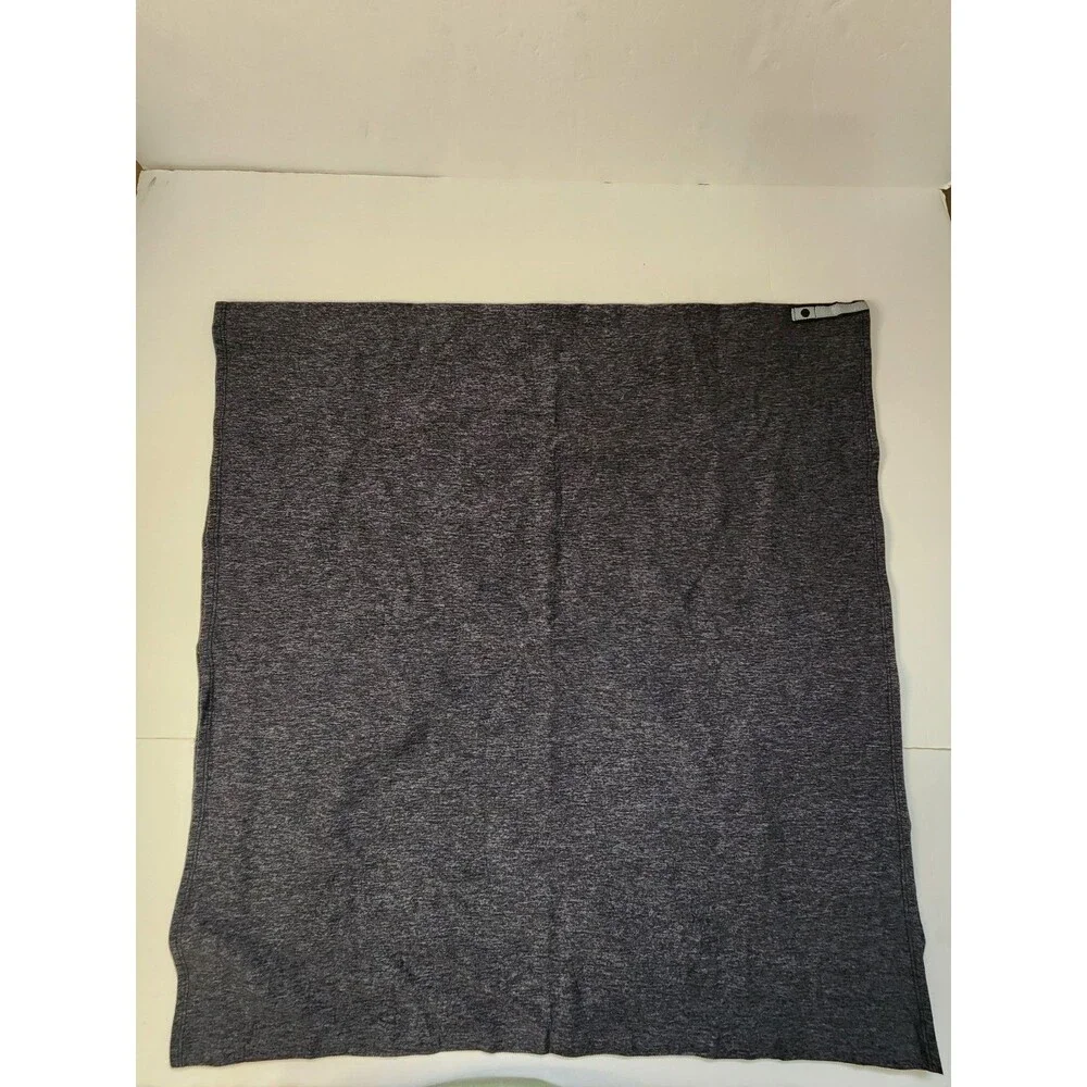 Lululemon Vinyasa Wrap Scarf Heather Grey Blue Reversible Wee Stripe With Snaps